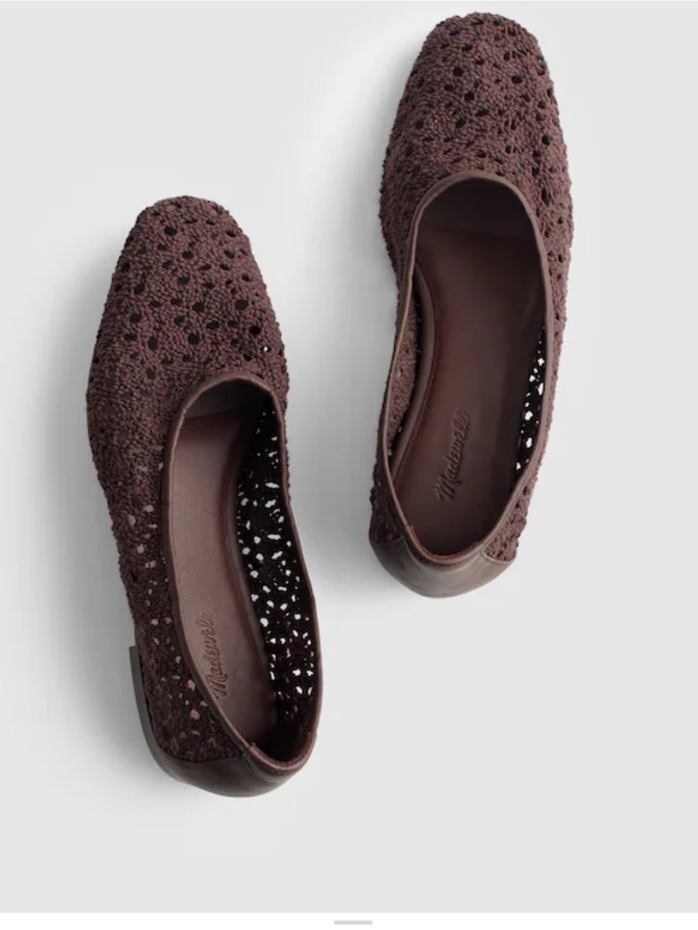 Madewell Crochet Ballet Flats in Dark Brown